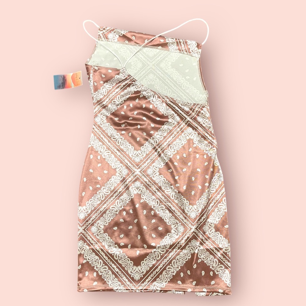 NWT Haley & June Silk Bandana Print Slip Dress - Picture 4 of 8